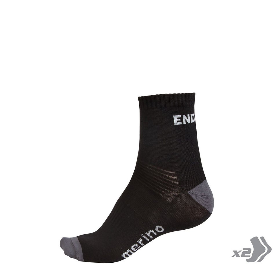 Unisex Baabaa Merino Socks Twin Pack - Black