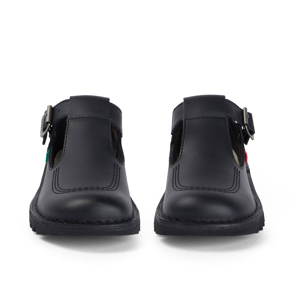 Adult Womens Kick T Bar Leather Black