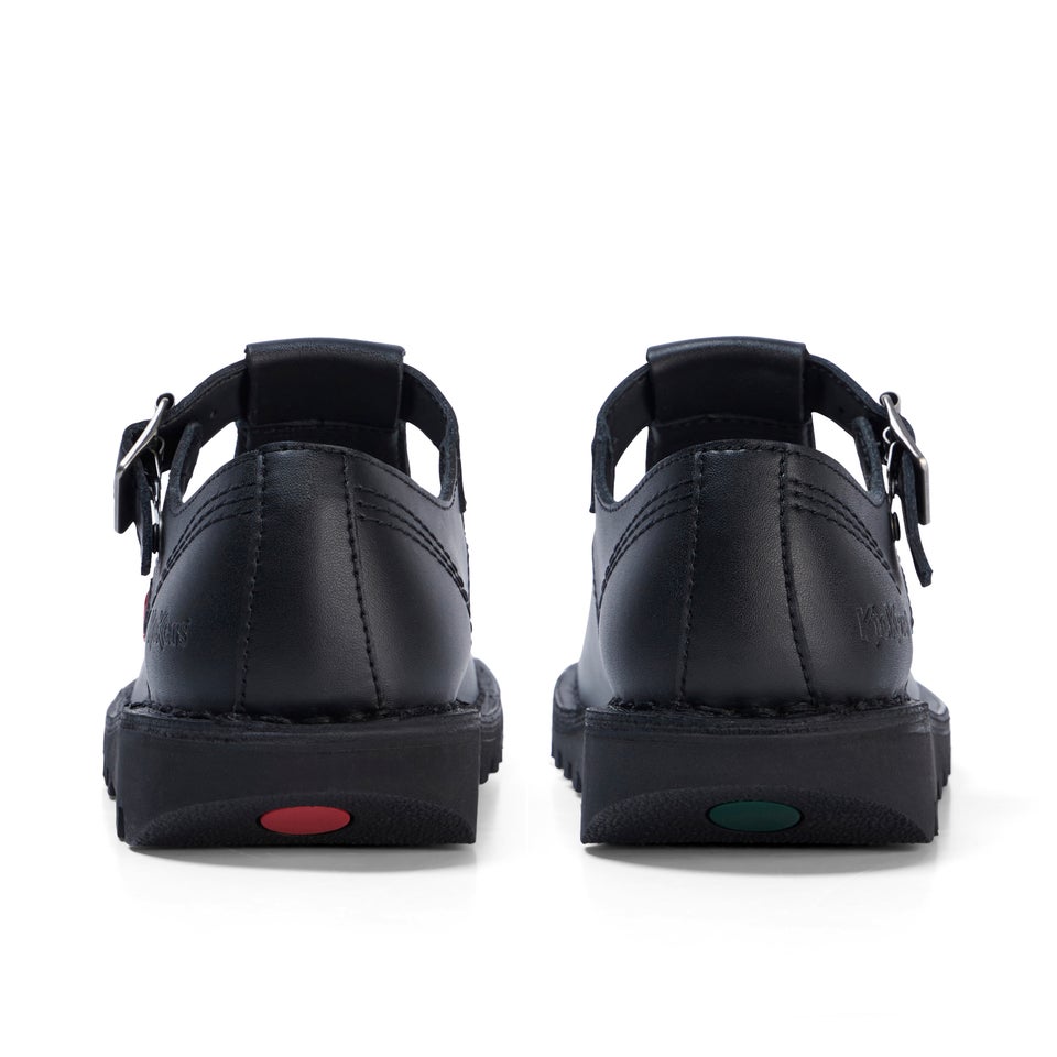 Adult Womens Kick T Bar Leather Black