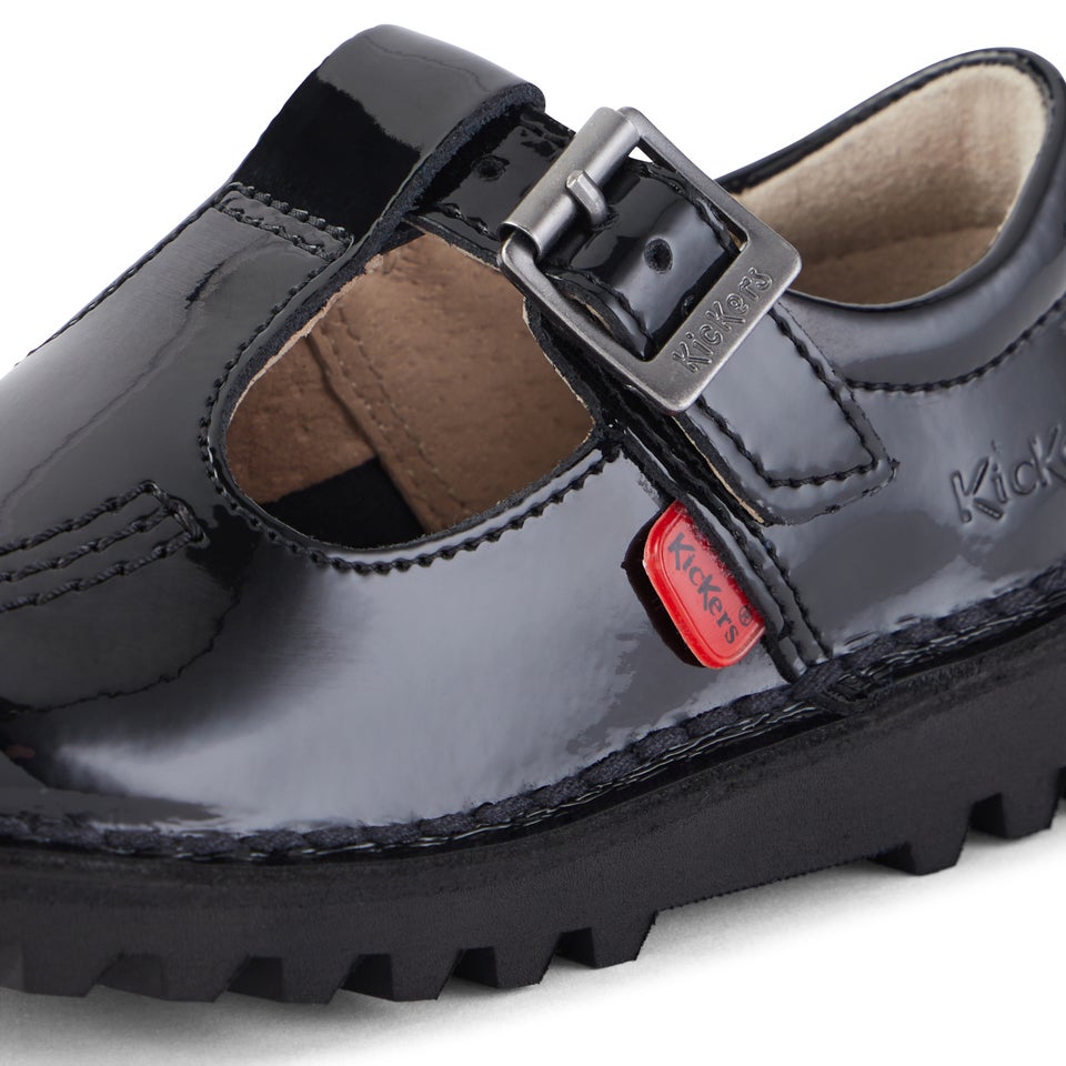 Infant Girls Kick T-Bar Patent Leather Black