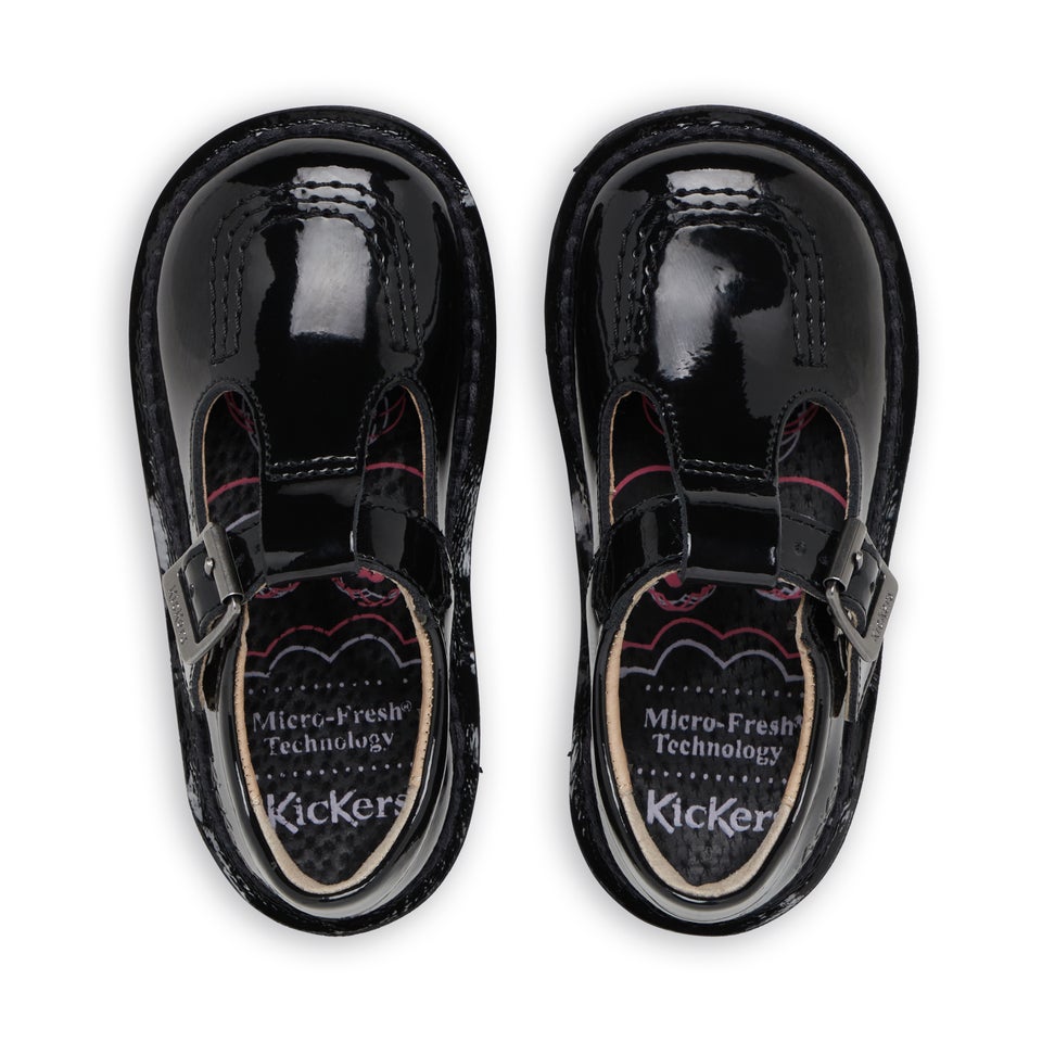 Infant Girls Kick T-Bar Patent Leather Black