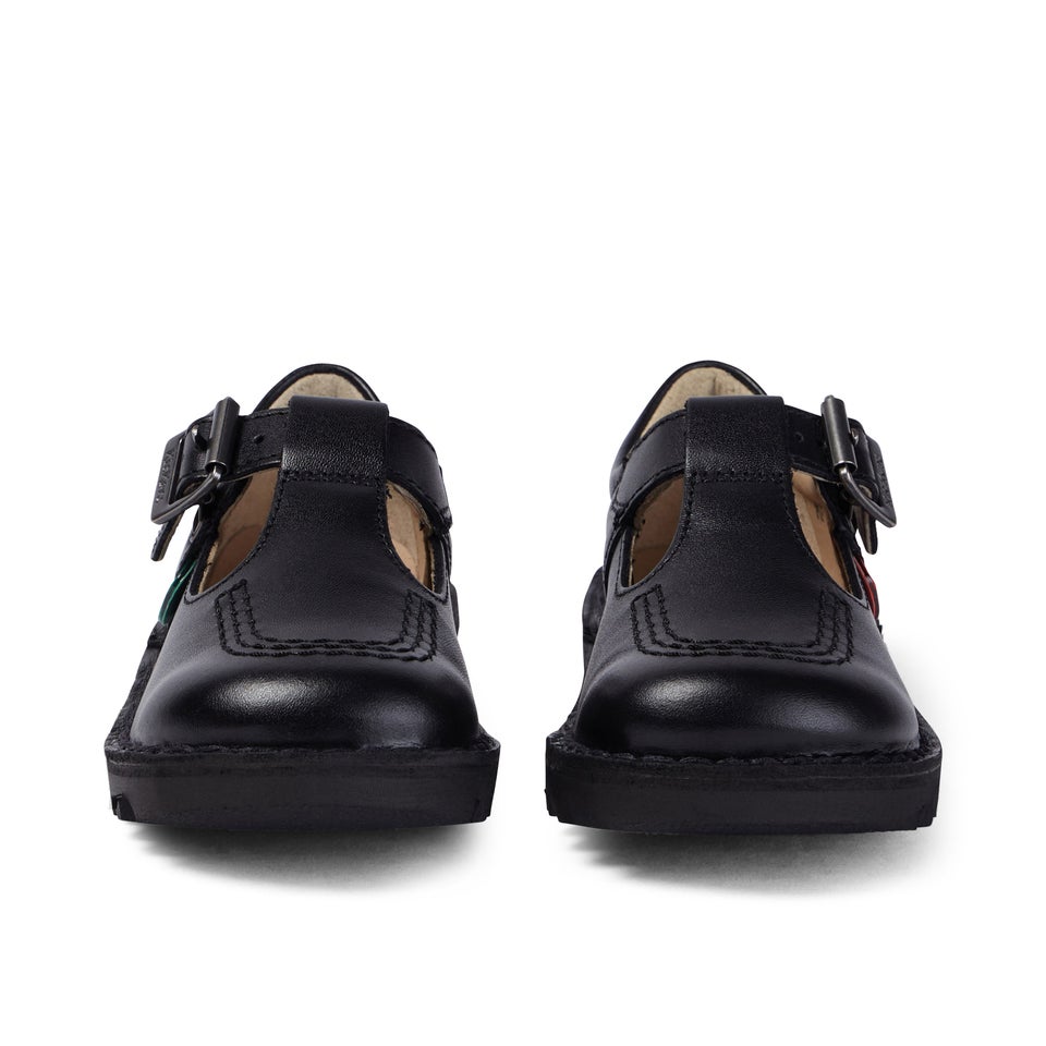 Infant Girls Kick T Bar Leather Black