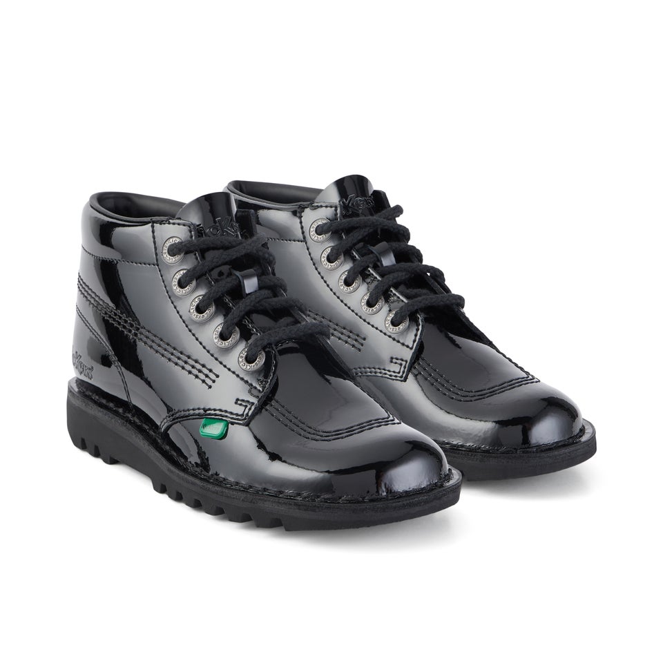 Youth Unisex Kick Hi Patent Leather Black