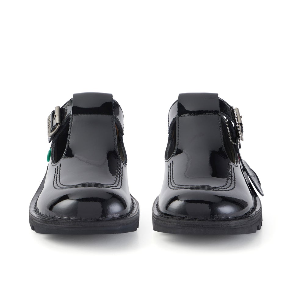 Adult Womens Kick T Bar Patent Leather Black