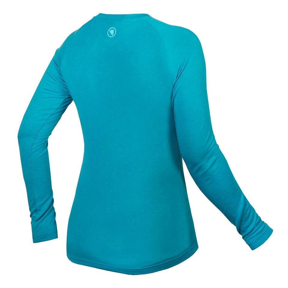 Women's Baabaa Blend L/S Base Layer - Pacific Blue