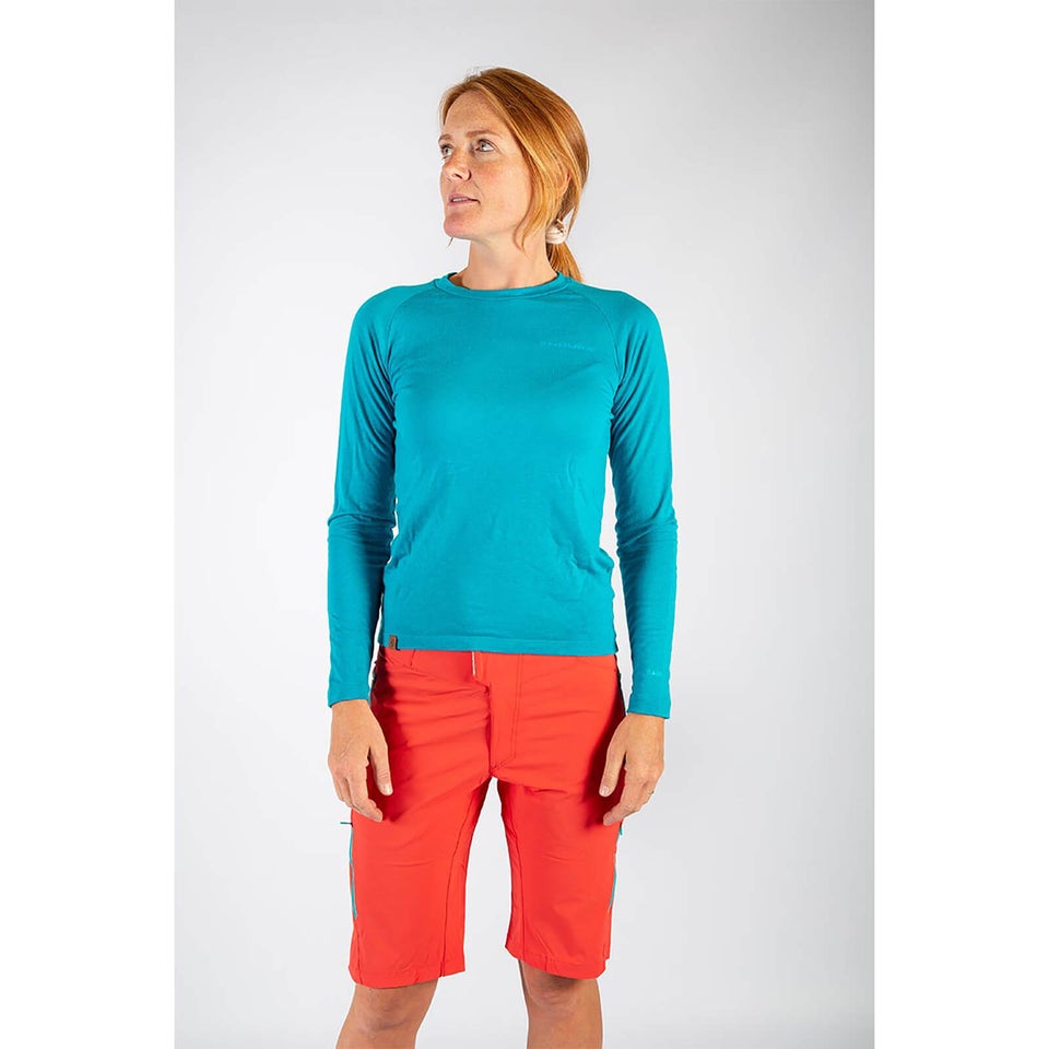 Women's Baabaa Blend L/S Base Layer - Pacific Blue