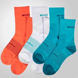 COOLMAX® Stripe Socks Triple Pack - Pacific Blue - One Size