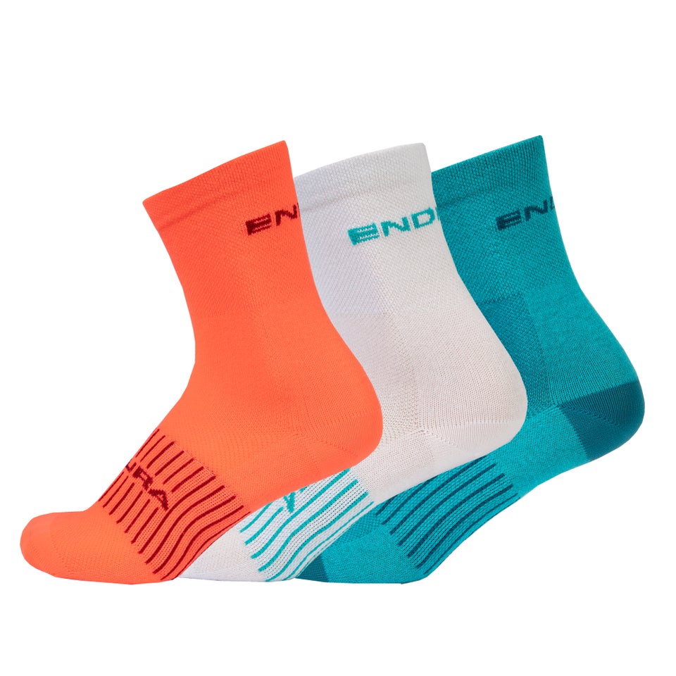 COOLMAX® Stripe Socks Triple Pack - Pacific Blue