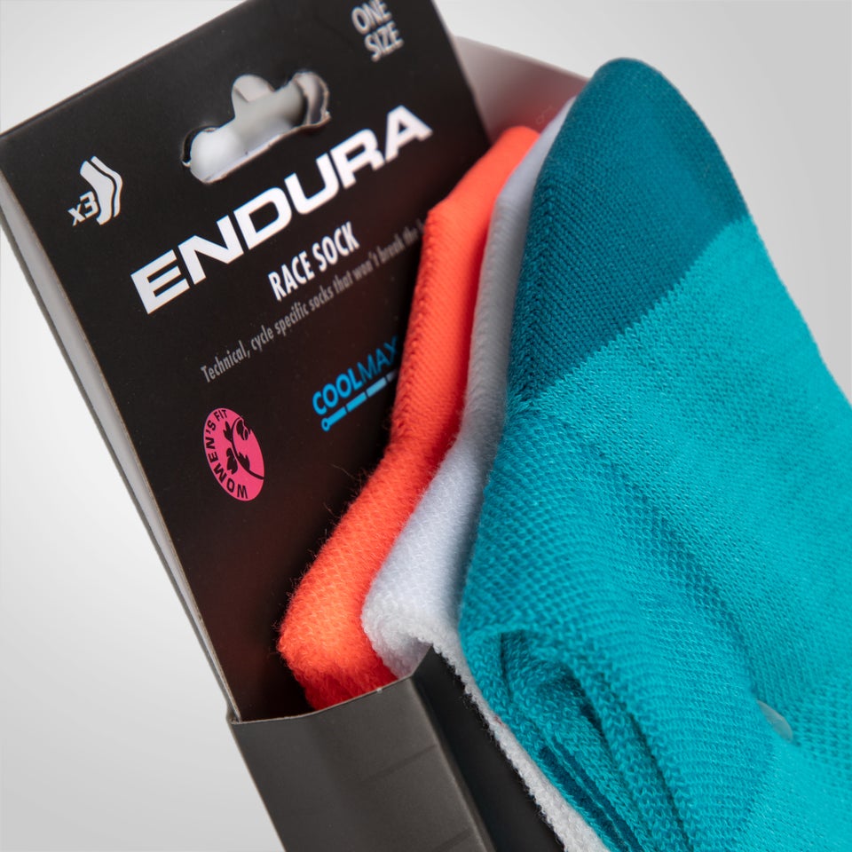 COOLMAX® Stripe Socks Triple Pack - Pacific Blue