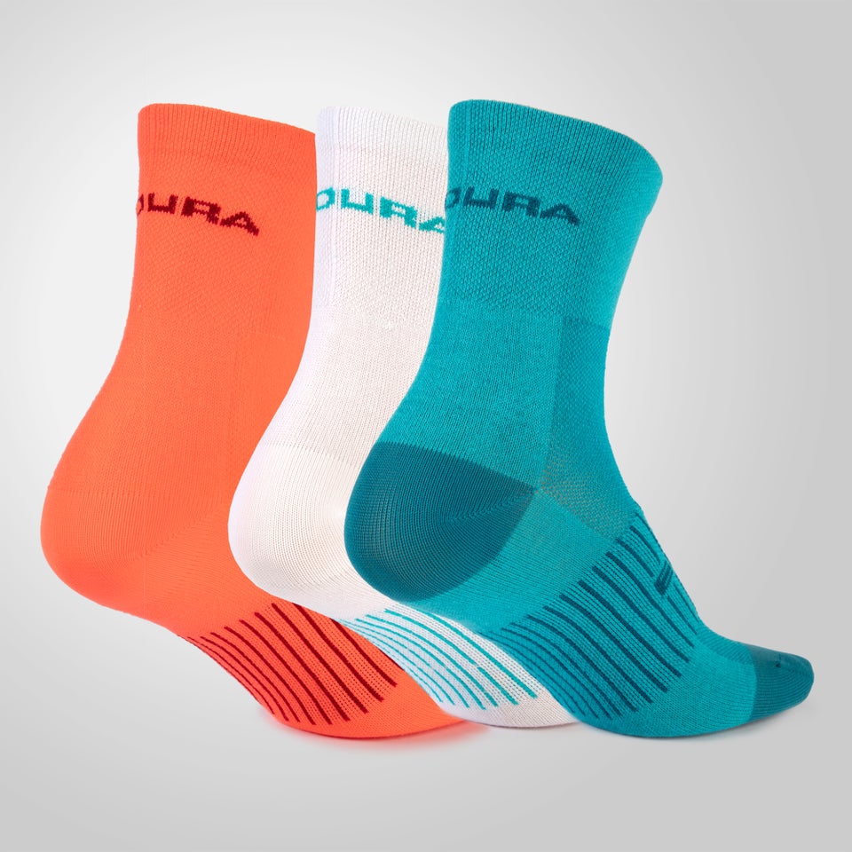 COOLMAX® Stripe Socks Triple Pack - Pacific Blue