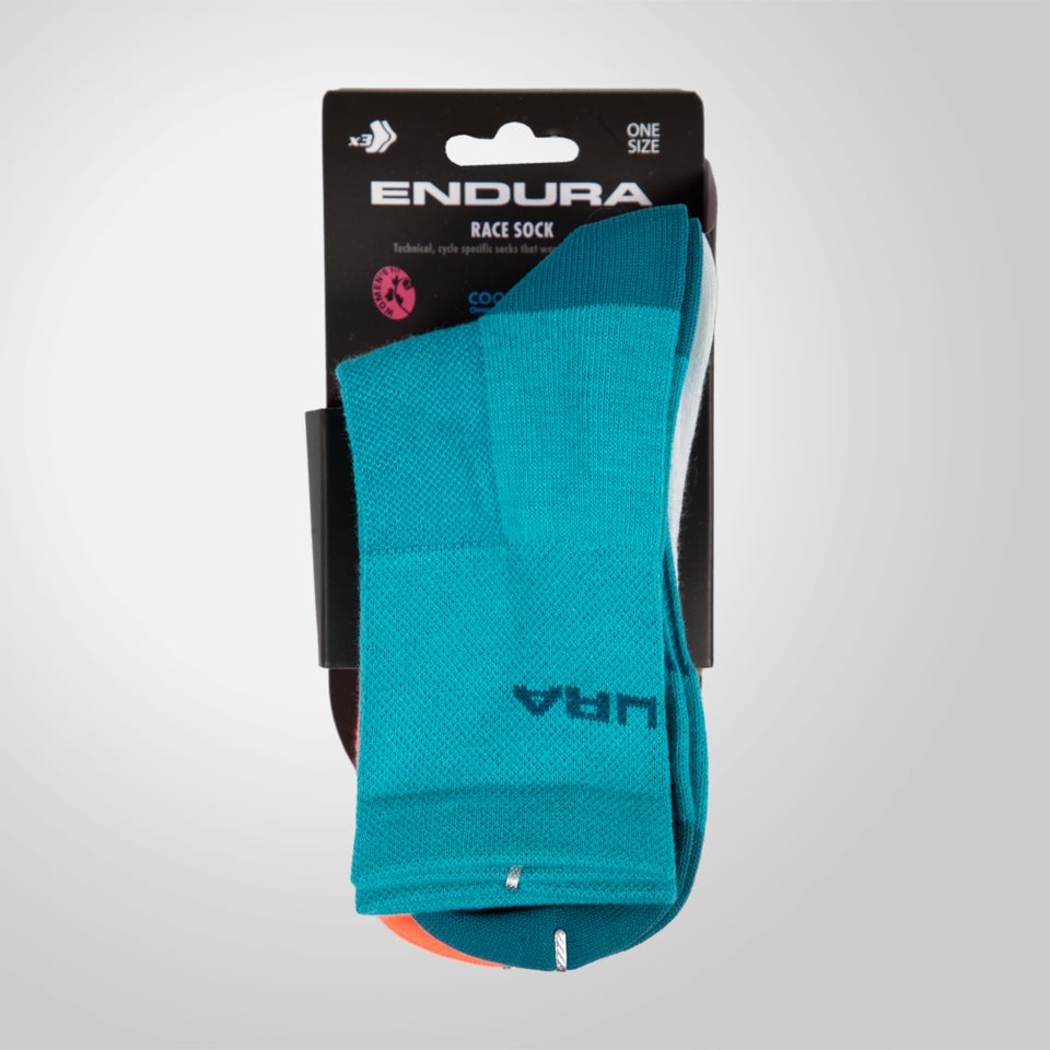 COOLMAX® Stripe Socks Triple Pack - Pacific Blue