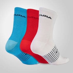 COOLMAX® Stripe Socks Triple Pack - White - S-M