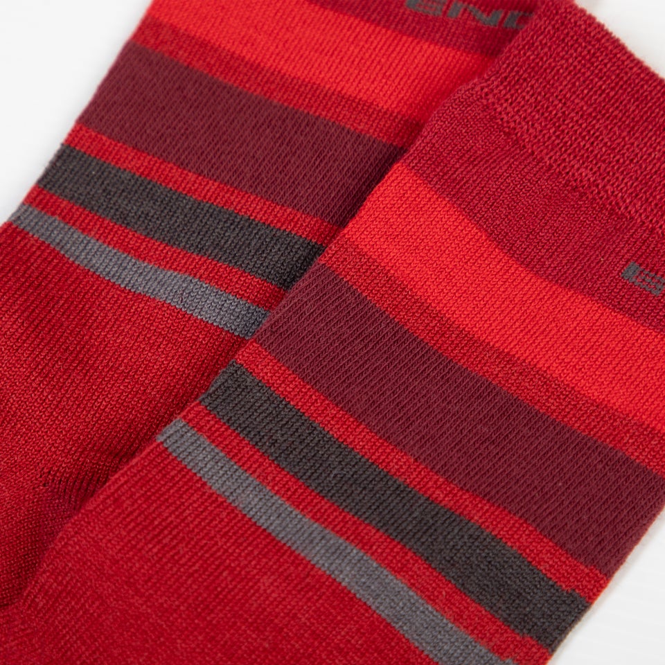 BaaBaa Merino Stripe Socken für Herren - Rot