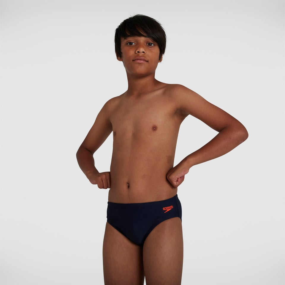 Jungen Logo 6,5 cm Badehose in Marineblau