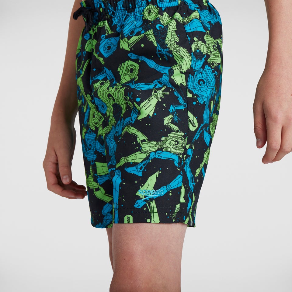 Boys' Printed 15" Watershort Black