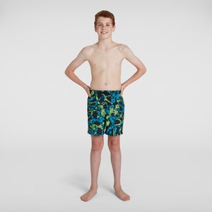 Boy's Printed 15" Watershort Black - XS