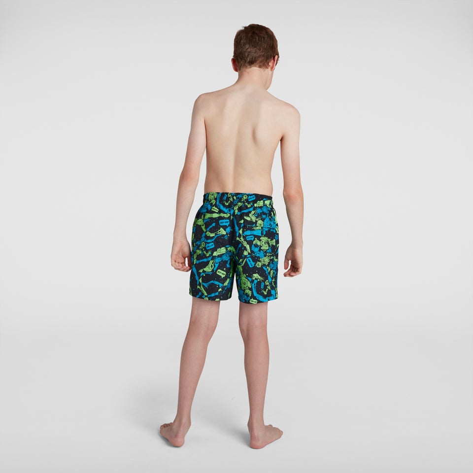 Boys' Printed 15" Watershort Black