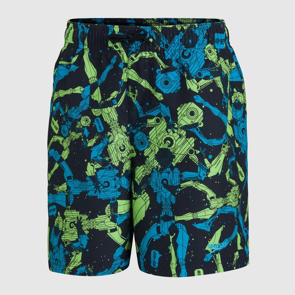Boys' Printed 15" Watershort Black