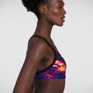 Women's Mix & Match Crop Top Printed Black/Pink