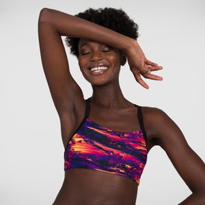 Women's Mix & Match Crop Top Printed Black/Pink