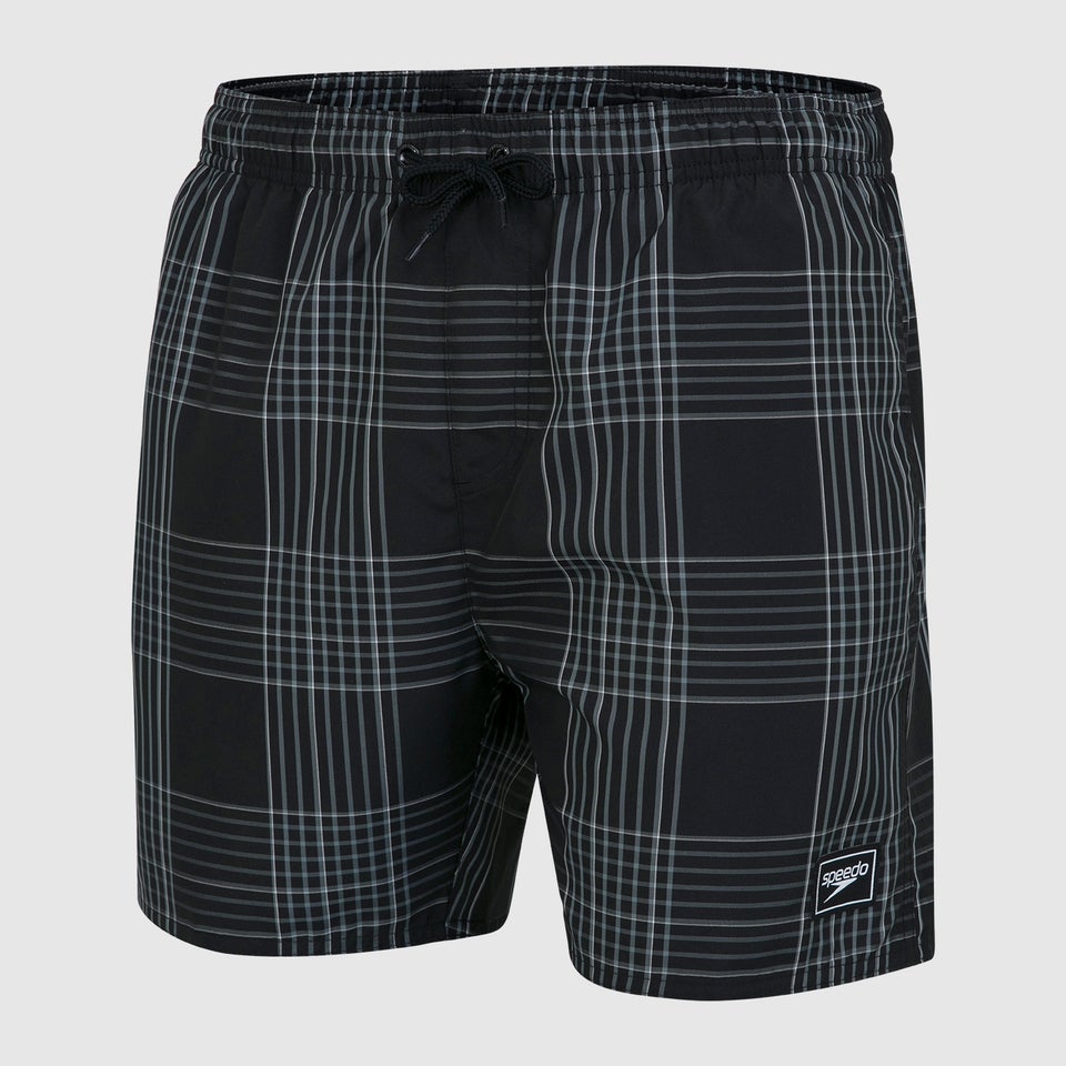 Short de bain Homme Carreaux Loisirs 40 cm Noir