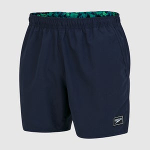 Short de bain Homme Imprimé Bordure 16 pouces Bleu marine