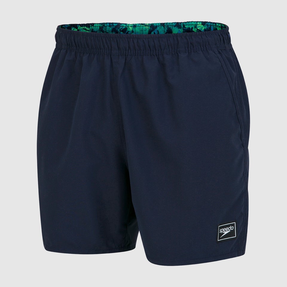 Short de bain Homme Imprimé Bordure 16 pouces Bleu marine