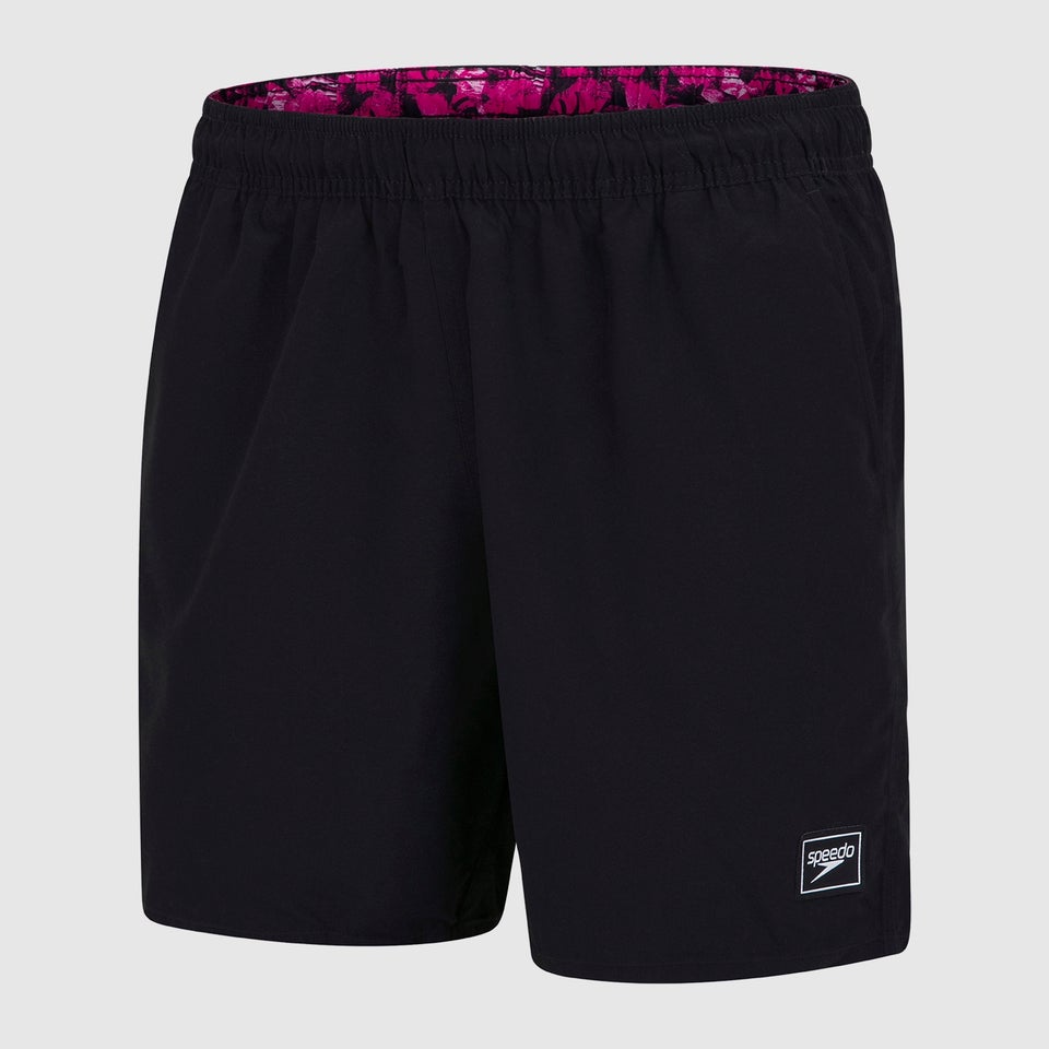 Herren Printed Trim 16" Badeshorts in Schwarz