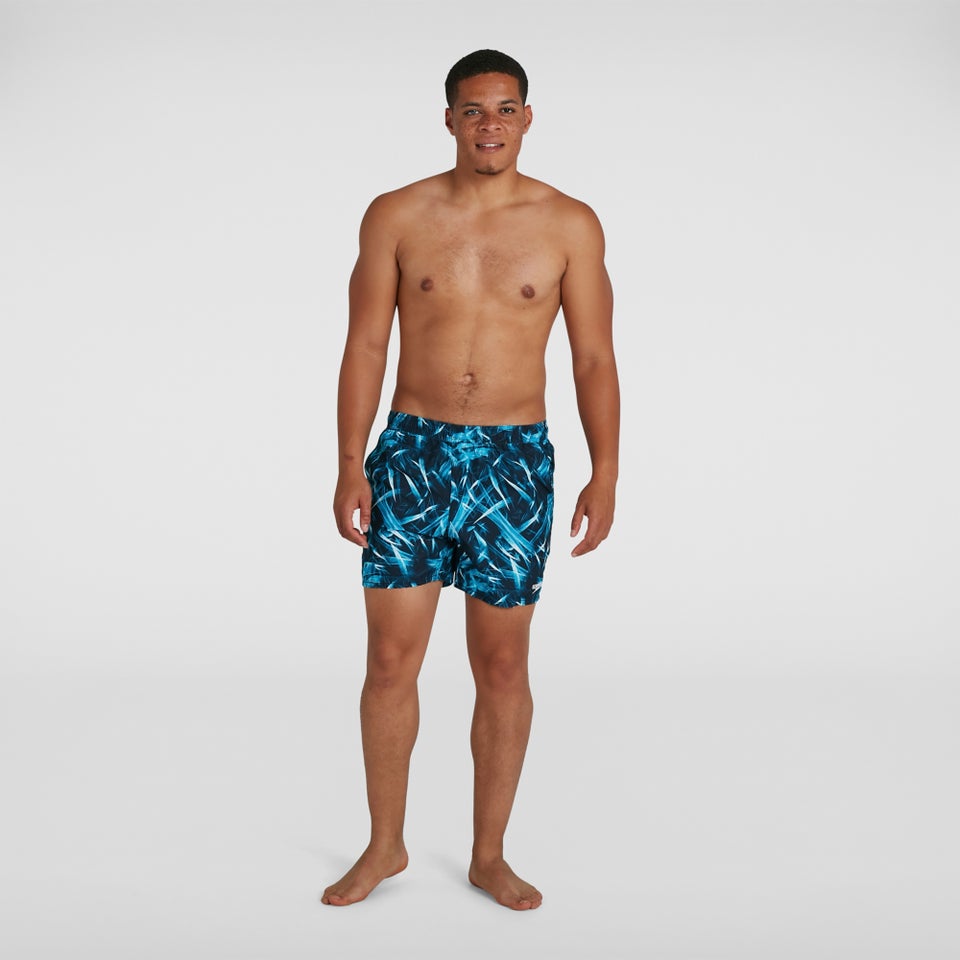 Herren Leisure 16" Badeshorts mit Print in Marineblau