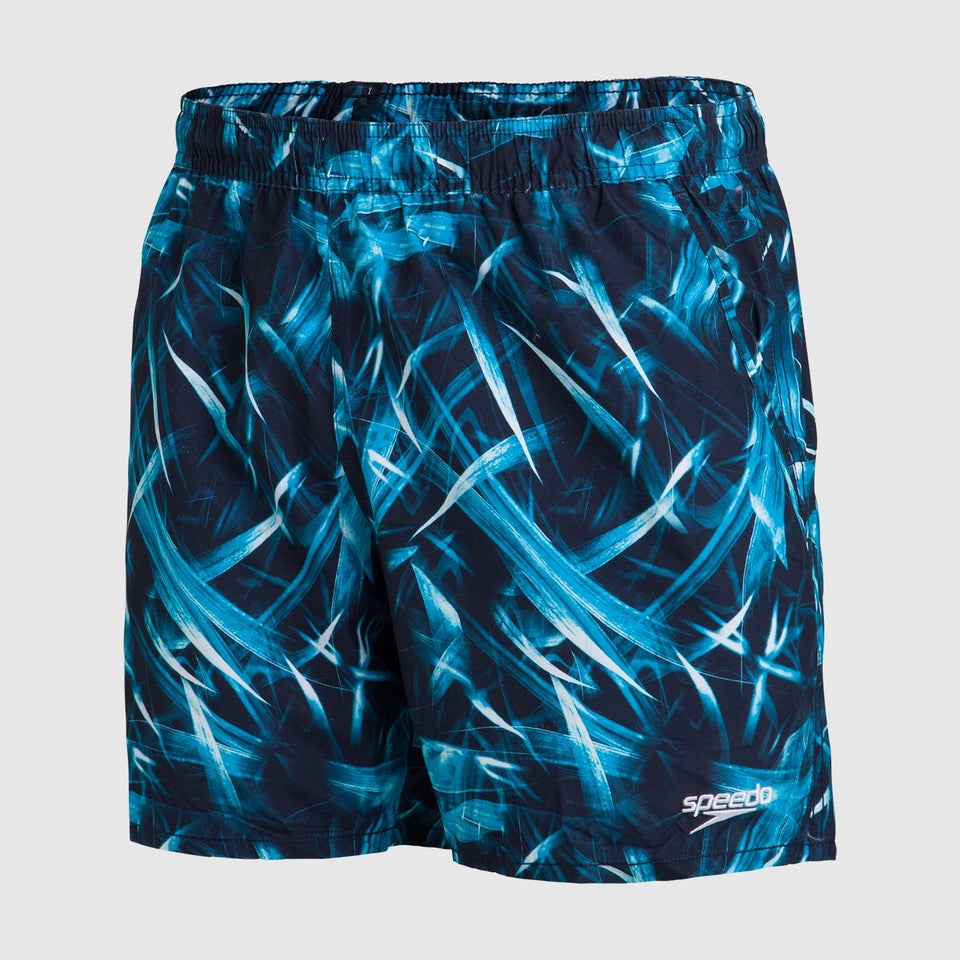 Herren Leisure 16" Badeshorts mit Print in Marineblau