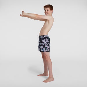Boys' Printed 13" Swimshort Black
