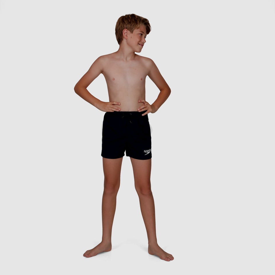 Klassische Badeshorts 33 cm Schwarz für Jungen