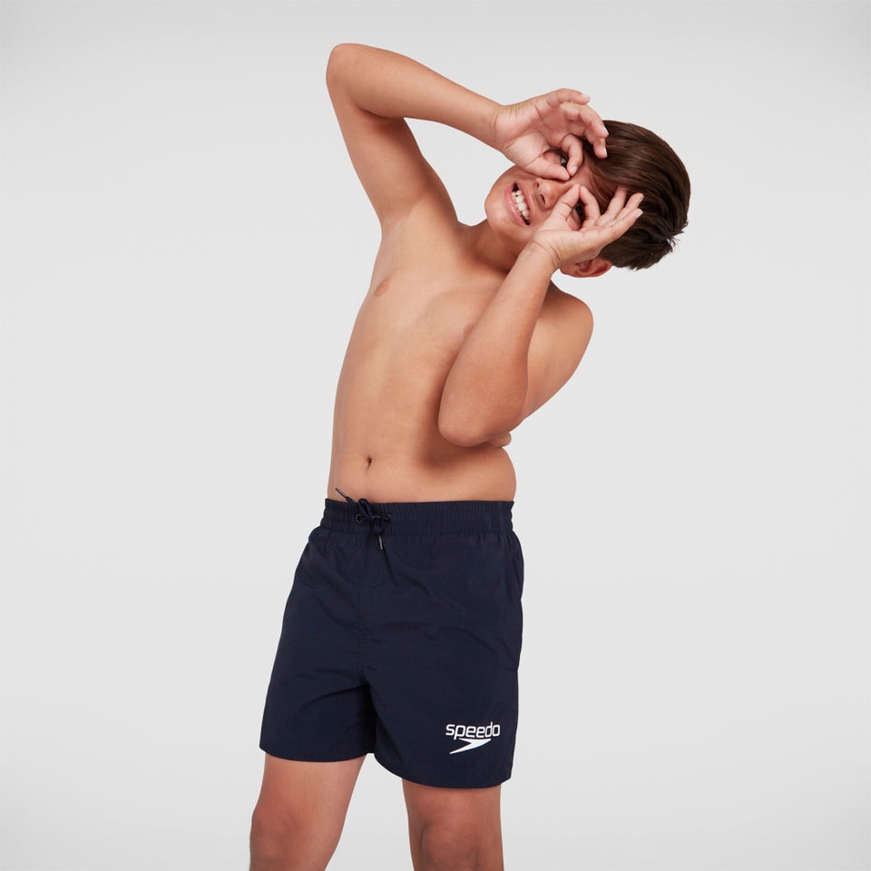 Klassische Badeshorts 33 cm Schwarz für Jungen
