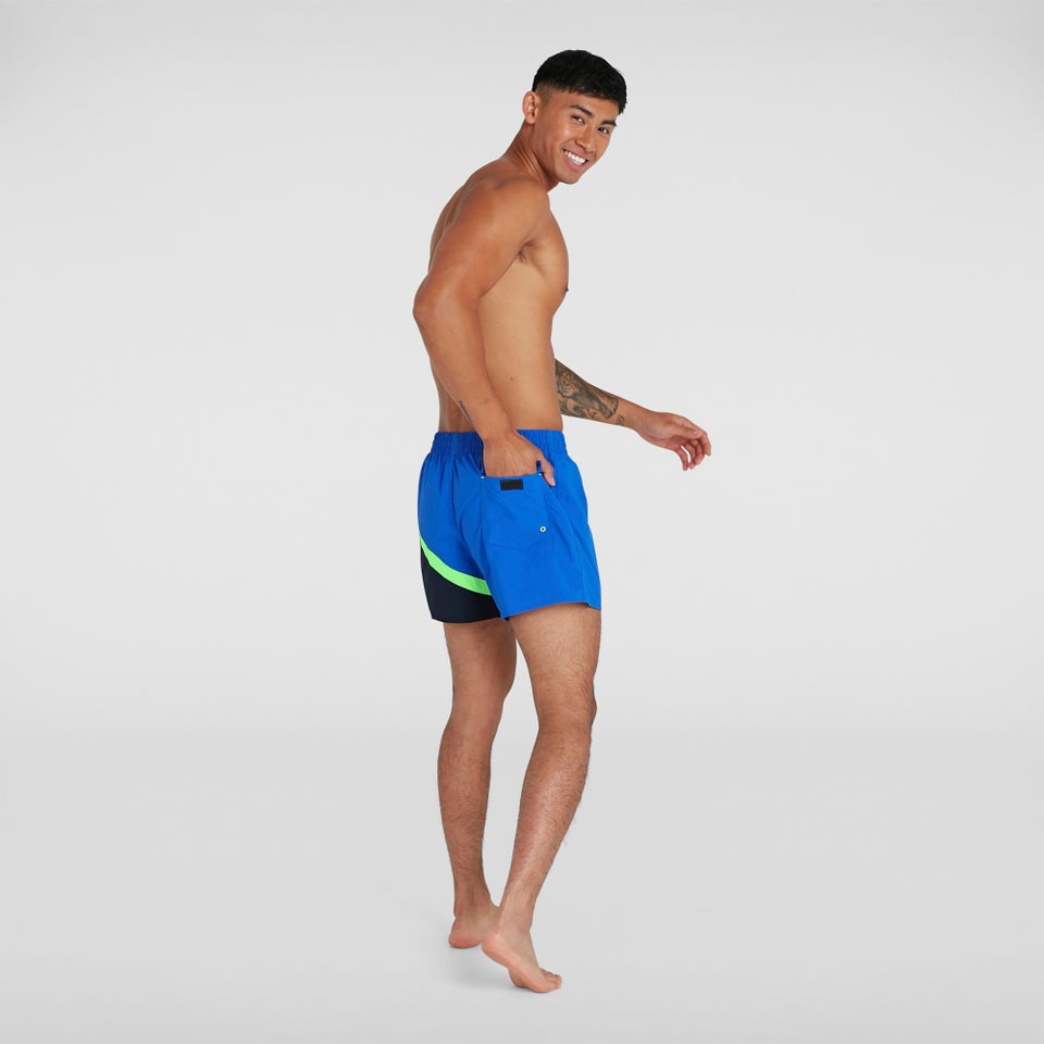 Herren Colourblock 35 cm Badeshorts in Blau