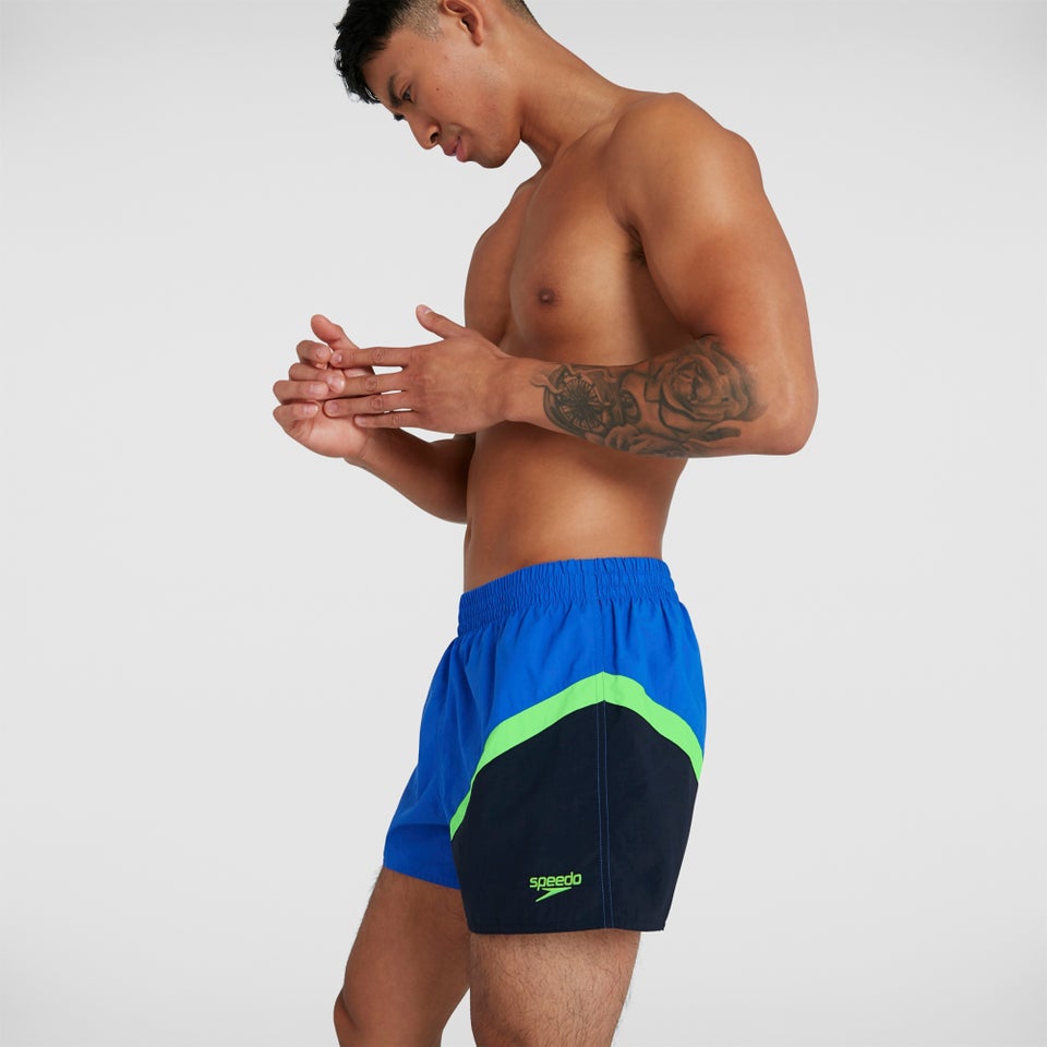 Herren Colourblock 35 cm Badeshorts in Blau