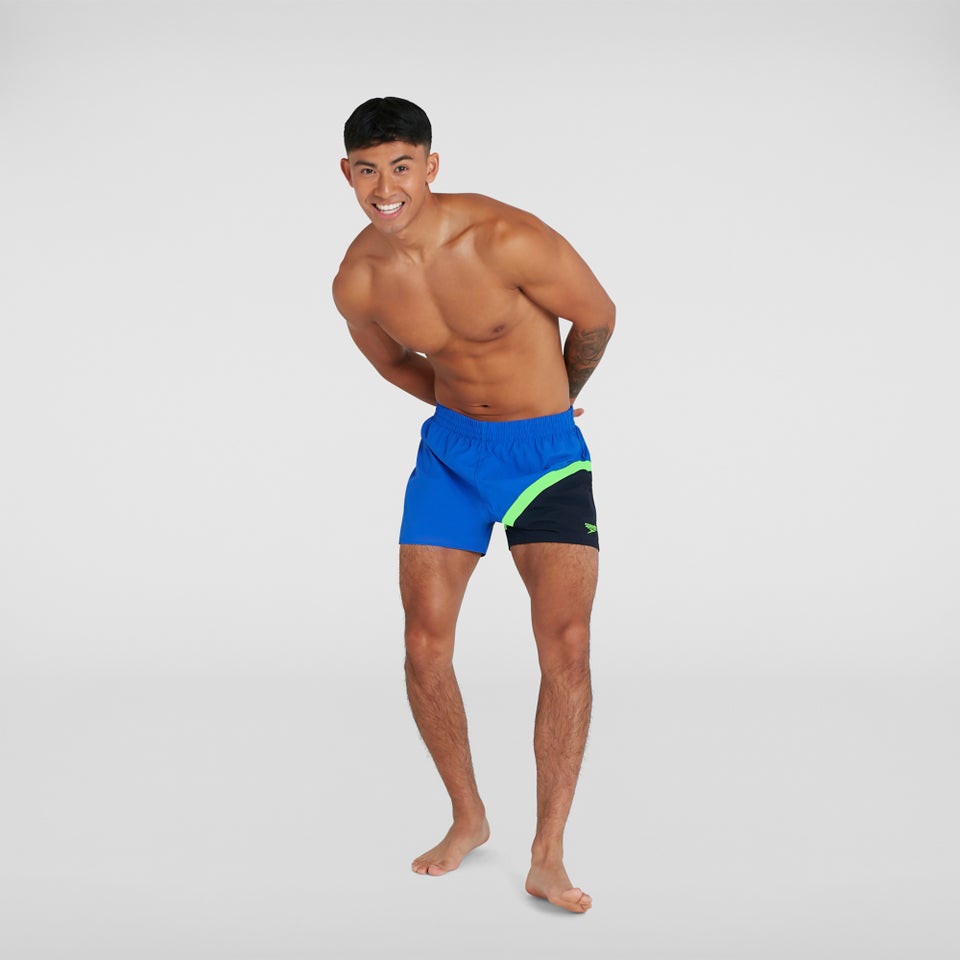 Herren Colourblock 35 cm Badeshorts in Blau
