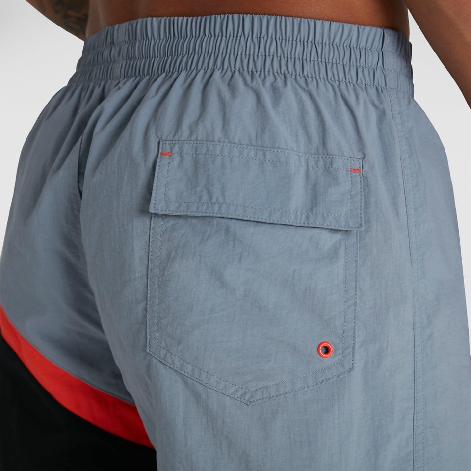 Herren Colourblock 35 cm Badeshorts in Grau