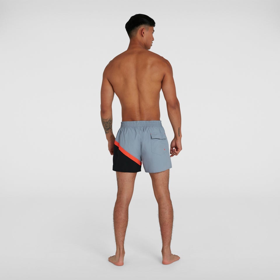 Herren Colourblock 35 cm Badeshorts in Grau