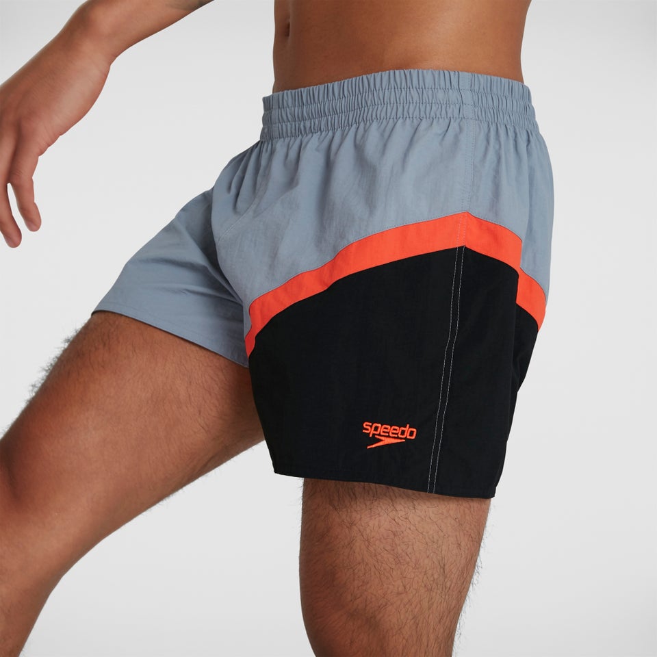 Herren Colourblock 35 cm Badeshorts in Grau