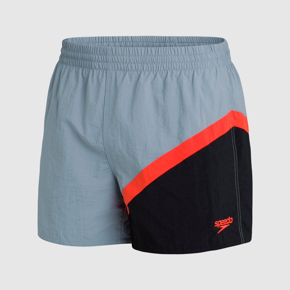 Herren Colourblock 35 cm Badeshorts in Grau