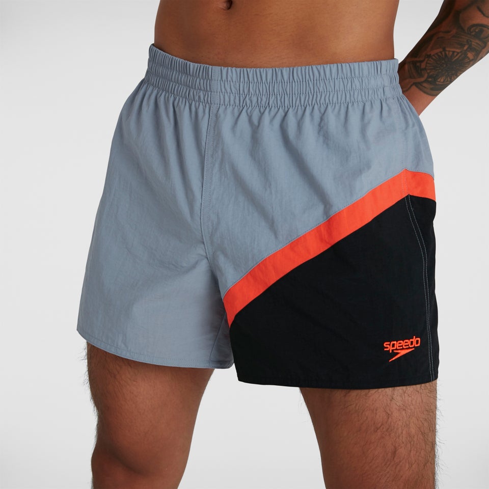 Herren Colourblock 35 cm Badeshorts in Grau