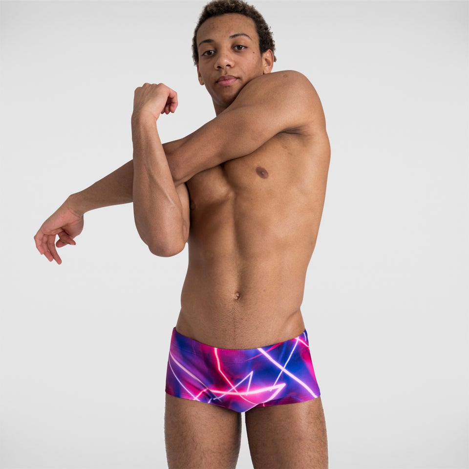 Slip de bain Homme 17 cm Entraînement club Allover Violet