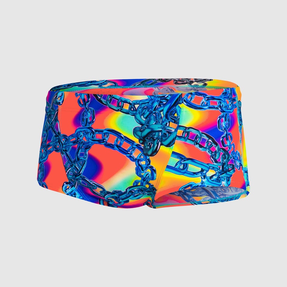 Slip de bain Homme V 17 cm Entraînement club Allover Bleu