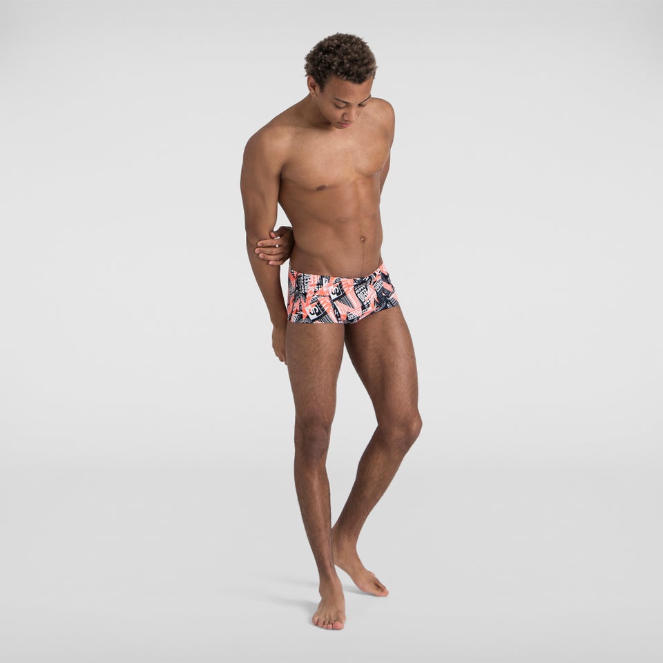 Logo Flash Herren 17 cm Club Training Allover Badehose in Schwarz