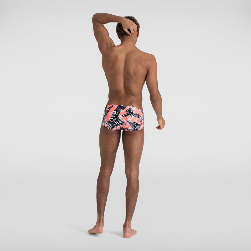 Logo Flash Herren 17 cm Club Training Allover Badehose in Schwarz