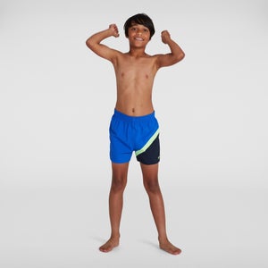 Short de bain Garçon Color-block 13 pouces Bleu