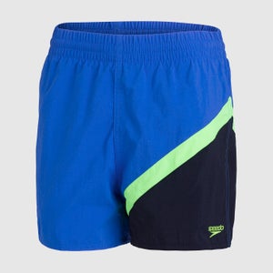 Short de bain Garçon Color-block 13 pouces Bleu