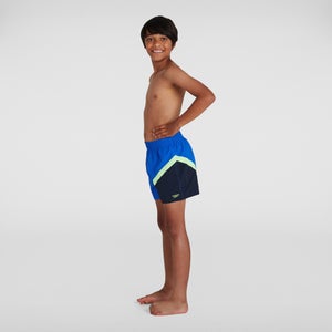Short de bain Garçon Color-block 13 pouces Bleu