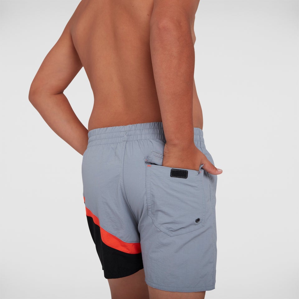 Short de bain Garçon Color-block 13 pouces Gris