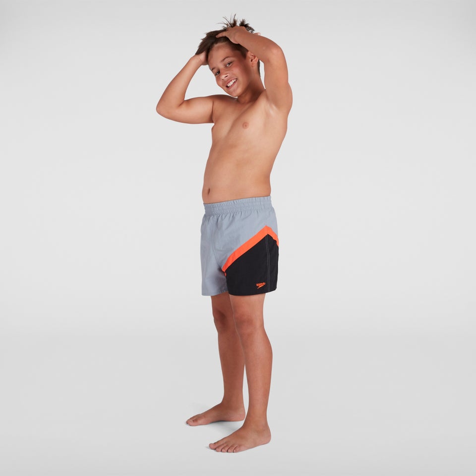 Short de bain Garçon Color-block 13 pouces Gris